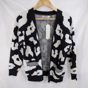 Women's Leopard Animal Open Front Sweater Cardigan